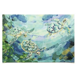 Liora Manne Illusions 1.63 ft. W X 2.46 ft. L Multi-Color Tulum Turtles Sea Polyester Door Mat