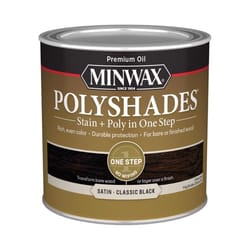 Minwax PolyShades Semi-Transparent Satin Classic Black Oil-Based Stain/Polyurethane Finish 1/2 pt