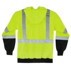 Ergodyne GloWear Reflective Black Front Hooded Safety Sweatshirt Lime L