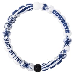 Lokai NFL Unisex Cowboys Home Field Round Blue/White Bracelet Silicone Water Resistant Size 6.5