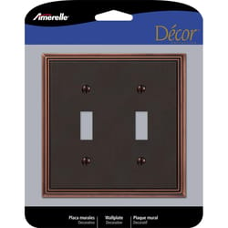 Amerelle Metro Aged Bronze 2 gang Die-Cast Metal Toggle Wall Plate 1 pk