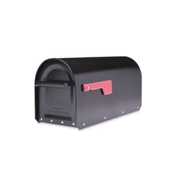 Architectural Mailboxes Sequoia Modern Galvanized Steel Post Mount Black Mailbox