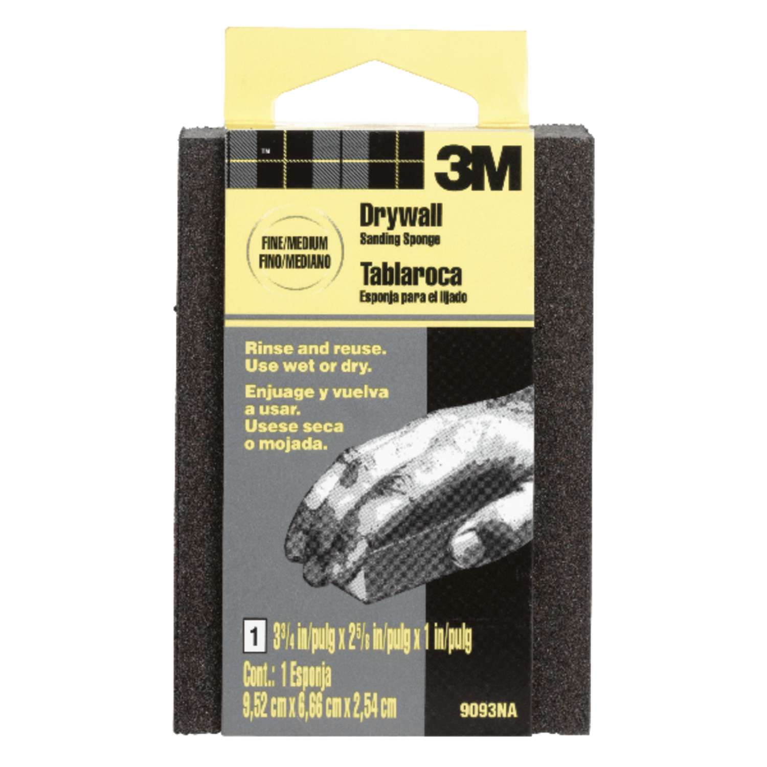 3M 33/4 in. L x 25/8 in. W x 1 in. Fine/Medium Small Area Sanding