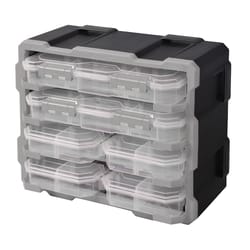 Ace 6.75 in. W X 12.75 in. H Storage Rack Plastic 6 compartments Black/Clear