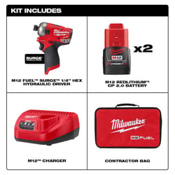 Milwaukee M12 FUEL SURGE 12 V 1/4 in. Cordless Brushless Hydraulic Impact Driver Kit (Battery &amp; Char