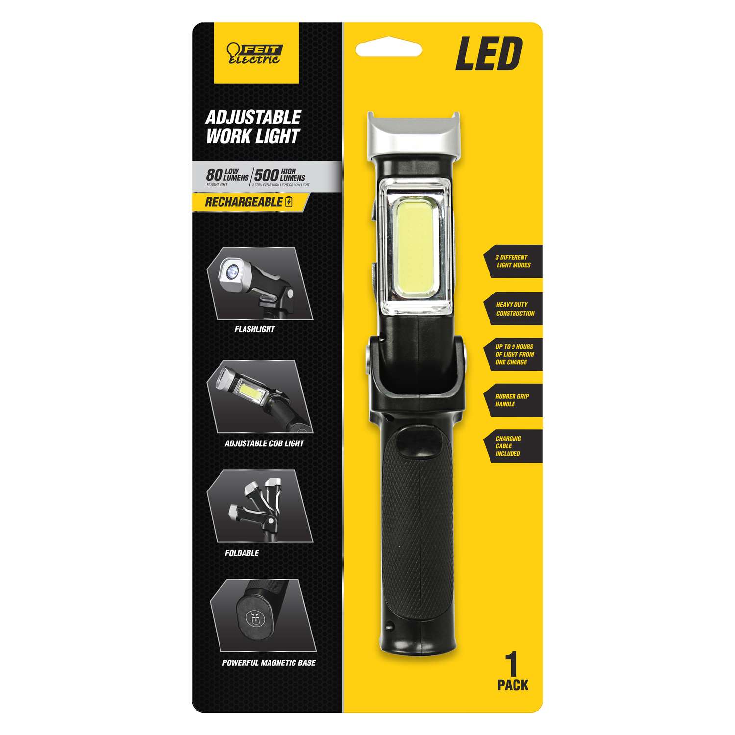 Feit Electric 500 lumens LED Battery Handheld Work Light Ace Hardware