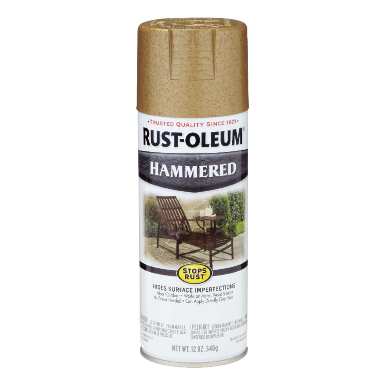 RustOleum Stops Rust Hammered Gold Spray Paint 12 oz. Ace Hardware