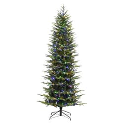 Holiday Bright Lights 6 ft. Pencil LED 1150 ct Emerald Pine Sparkle Color Changing Christmas Tree