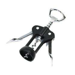 Chef Craft Black/Silver Plated Steel Corkscrew