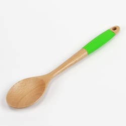 Chef Craft Beige/Green Beechwood Wooden Spoon