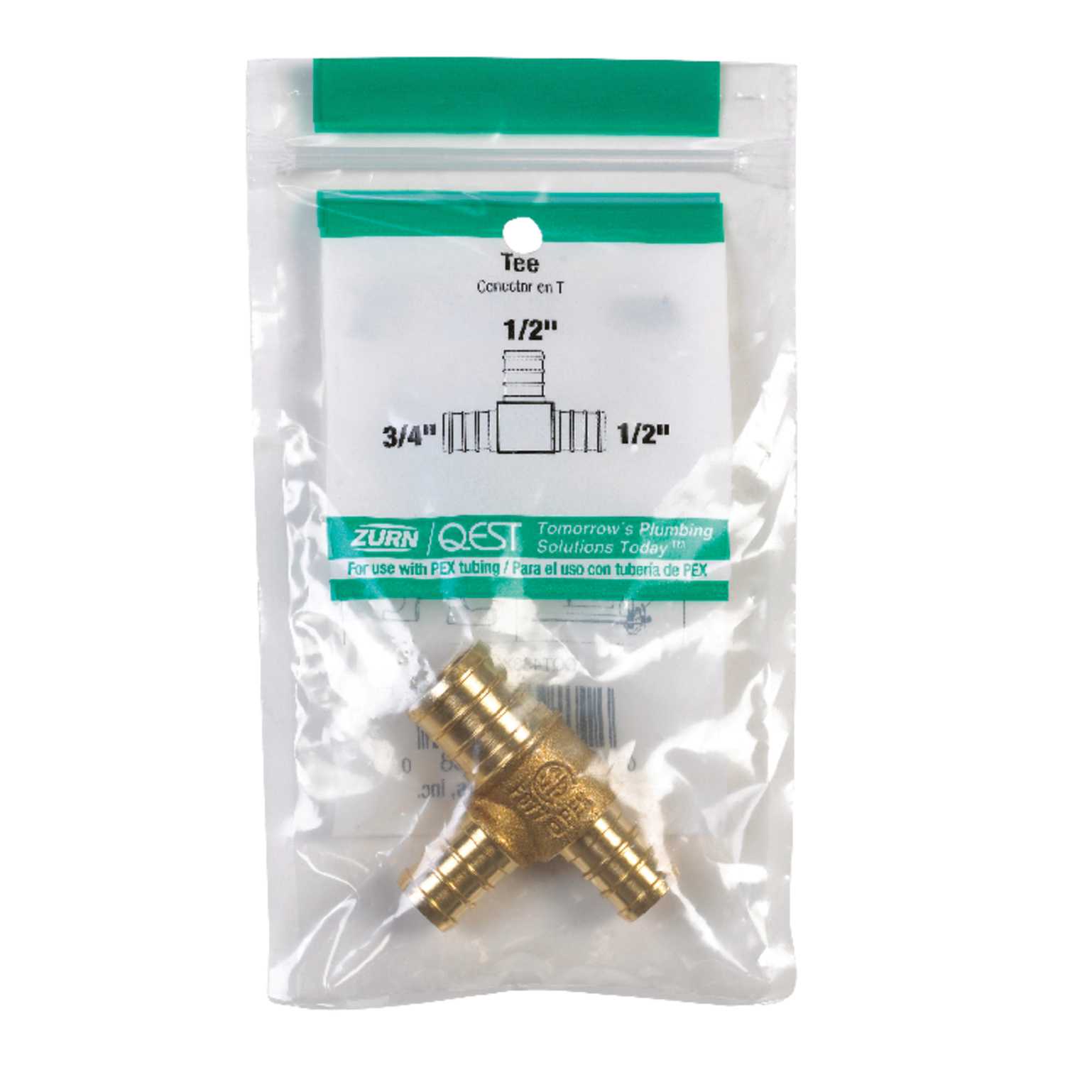 SharkBite 3/4 in. PEX x 1/2 in. Dia. PEX Brass Reducing Tee Ace Hardware