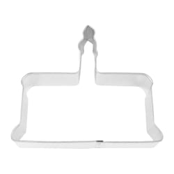 R&M International Corp Cake and Candle 4 in. W X 4 in. L Cookie Cutter Silver 1 pc