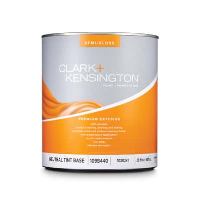 Clark+Kensington Semi-Gloss Neutral Base Acrylic Latex Paint + Primer ...