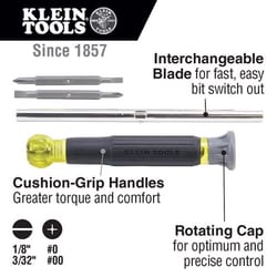 Klein Tools 2.797 in. L 4-in-1 Electronics Screwdriver 3 pc