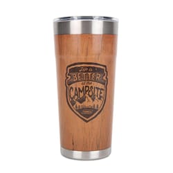 Camco Life is Better at the Campsite 20 oz Wrapped Multicolored BPA Free Insulated Tumbler with Trav