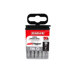 Diablo Torx #20 X 1 in. L Driver Bit Black Oxide 25 pk