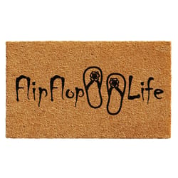 Home & More 1.42 W X 2.42 L Multi-color Flip Flop Life Coir Door Mat