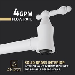 Anzzi Marca Two Handle Matte White Pot Filler