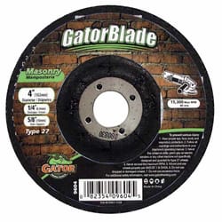 Gator 4 in. D X 1/4 in. thick X 5/8 in. in. Masonry Grinding Wheel 1 pc