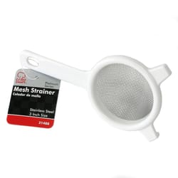 Chef Craft White Plastic/Stainless Steel Mesh Strainer