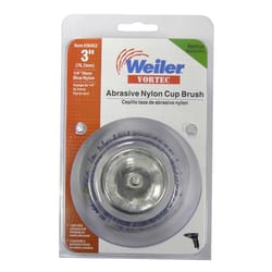 Weiler Vortec 3 in. D X 1/4 in. S Medium/Fine Abrasive Nylon Cup Brush 4500 rpm 1 pc