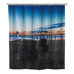 Wenko 79 in. H X 71 in. W Gray Usedom Shower Curtain W/Hooks Polyester