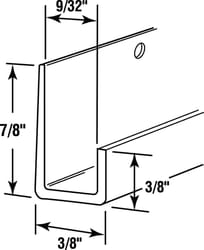 Prime-Line Silver Medium Mirror J Channel 40 lb 1 pk