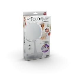 My Foldaway  As Seen On TV  13 in. H x 6-1/4 in. W White  Plastic  Folding LED Mirror 