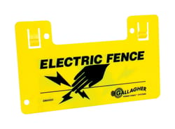Gallagher Electric Fence Warning Sign Yellow