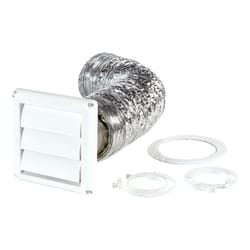 Ace 4 in. W X 4 in. L White Plastic Dryer Vent Kit