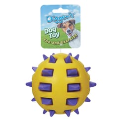 Boss Pet Digger's Yellow TPR Double Spike Dog Toy 1 pk