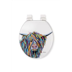 Croydex Angus McCoo Slow Close Round White Molded Wood Toilet Seat