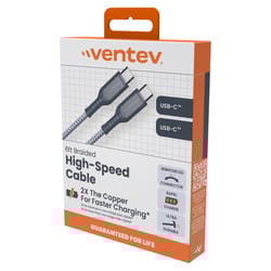 Ventev Type C to Type C Cable 6 ft. Gray