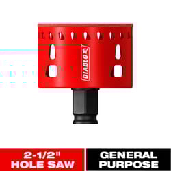 Diablo 2-1/2 in. Diamond Grit 5.52 in. L X 1/4 in. D Hole Saw
