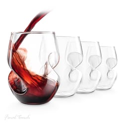 Final Touch 16 oz Clear Glass Conundrum Red Wine Glass Set