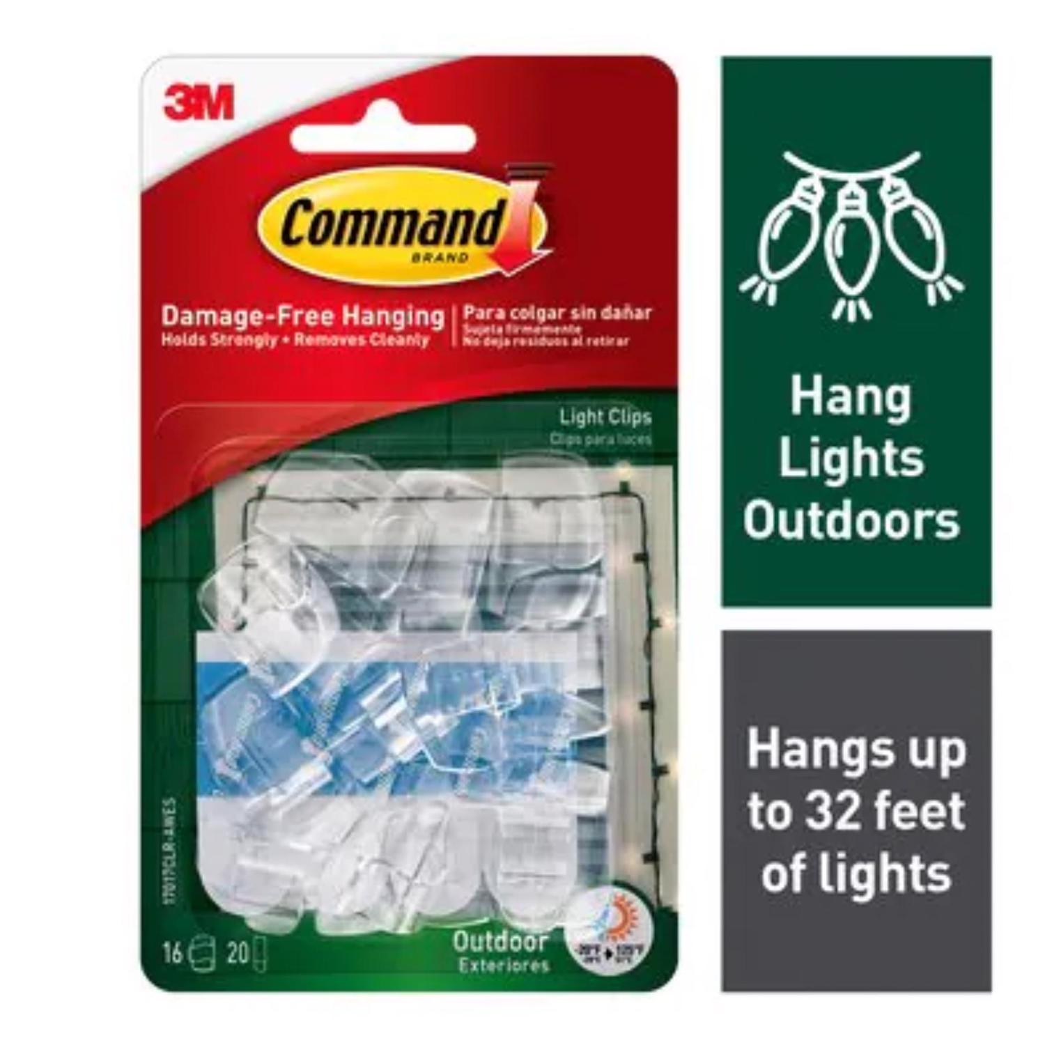 3M Command Small Plastic Light Clips 1.25 in. L 16 pk - Ace Hardware