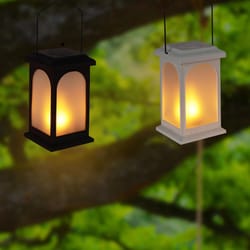 Alpine Plastic Black/White LED Candle Lantern