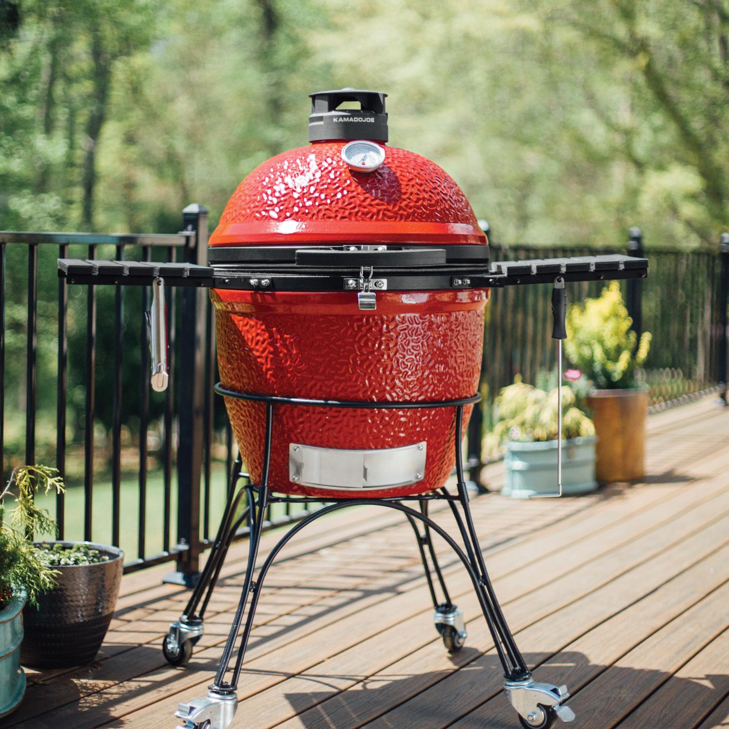 Kamado Joe Classic Joe Charcoal Grill Red