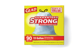 Glad ForceFlex 13 gal No Scent Tall Kitchen Bags Drawstring 90 pk