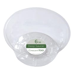Crescent Too 2.9 in. H X 6 in. D Plastic Deep Plant Saucer Clear