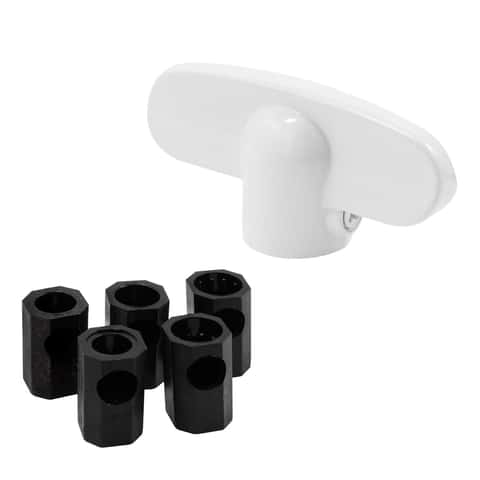 Prime-Line 2.4 in. L Painted White Zinc Universal Casement Tee Handles 2 pk