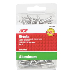 Ace 3/16 in. D X 5/8 in. Aluminum Rivets Silver 50 pk
