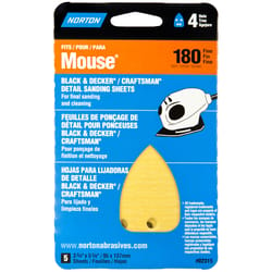 Norton 5-1/4 in. L X 3-3/4 in. W 180 Grit Aluminum Oxide Mouse Sandpaper 5 pk