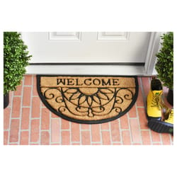 Calloway Mills 1.5 W X 2.5 L Black/Brown Semi Circle Coir Door Mat