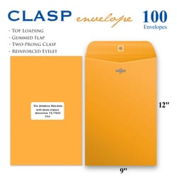 Bazic Products 9 in. W X 12 in. L Brown Envelopes 100 pk