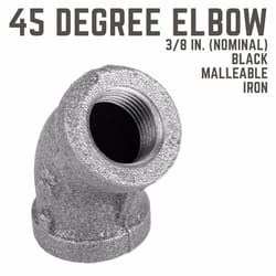 STZ Industries 3/8 in. FIP each X 3/8 in. D FIP Black Malleable Iron 45 Degree Elbow