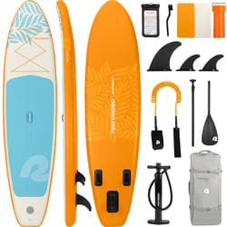 Retrospec PVC Inflatable Coral/Seafoam Paddleboard 126 in. H X 6 in. W X 30 in. L