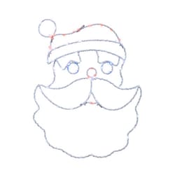Celebrations LED Red/White Santa Head Silhouette 15 in. Hanging Decor
