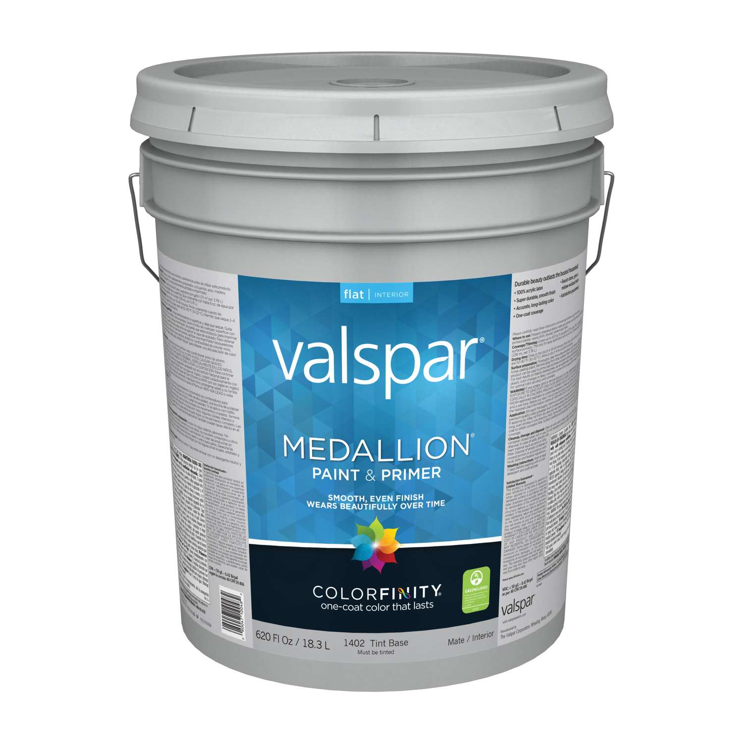 Valspar Medallion Flat Tintable Tint Base Paint Interior 5 gal - Ace ...