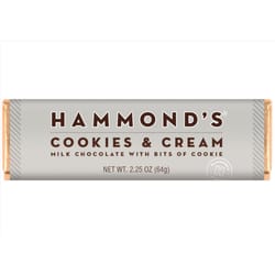 Hammond's Candies Cookies and Cream Milk Chocolate Candy Bar 2.25 oz